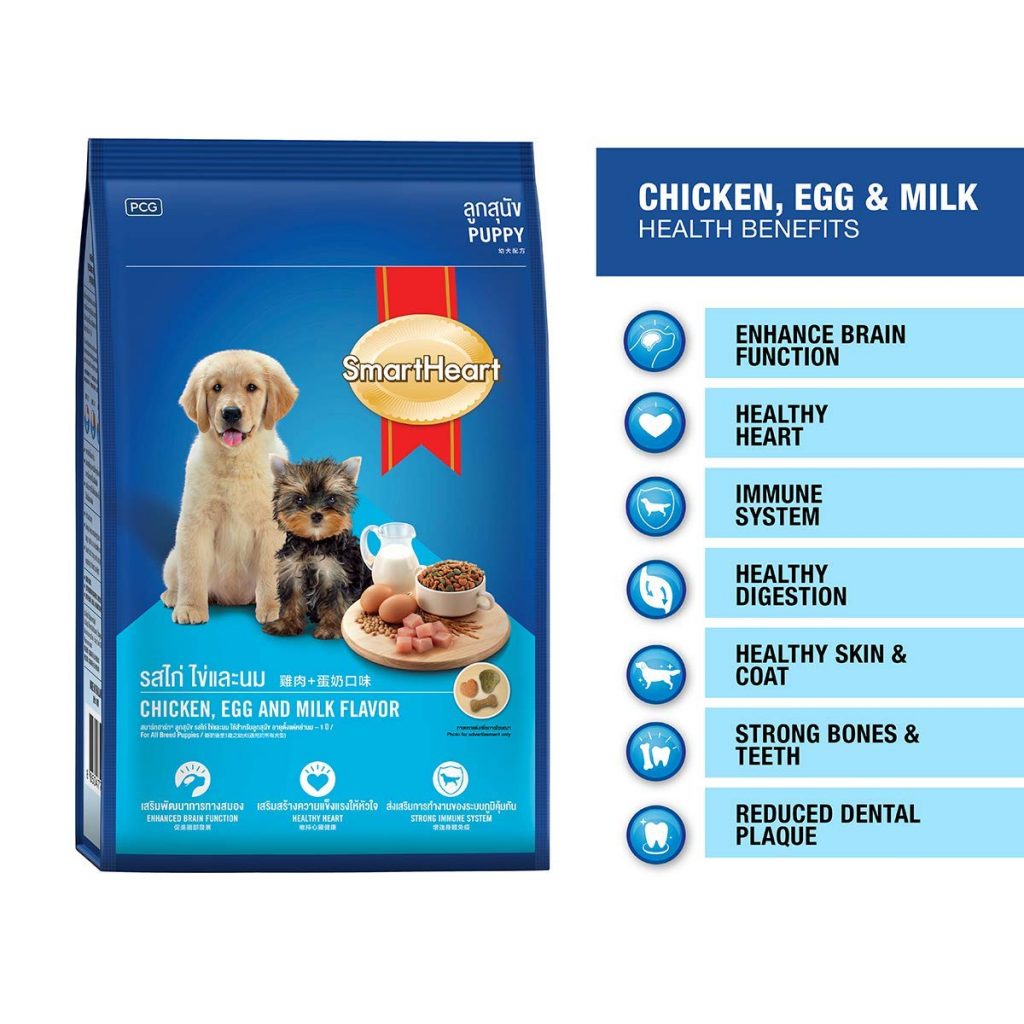 Smart Heart Puppy Dog Food Dry Chicken Egg and Milk